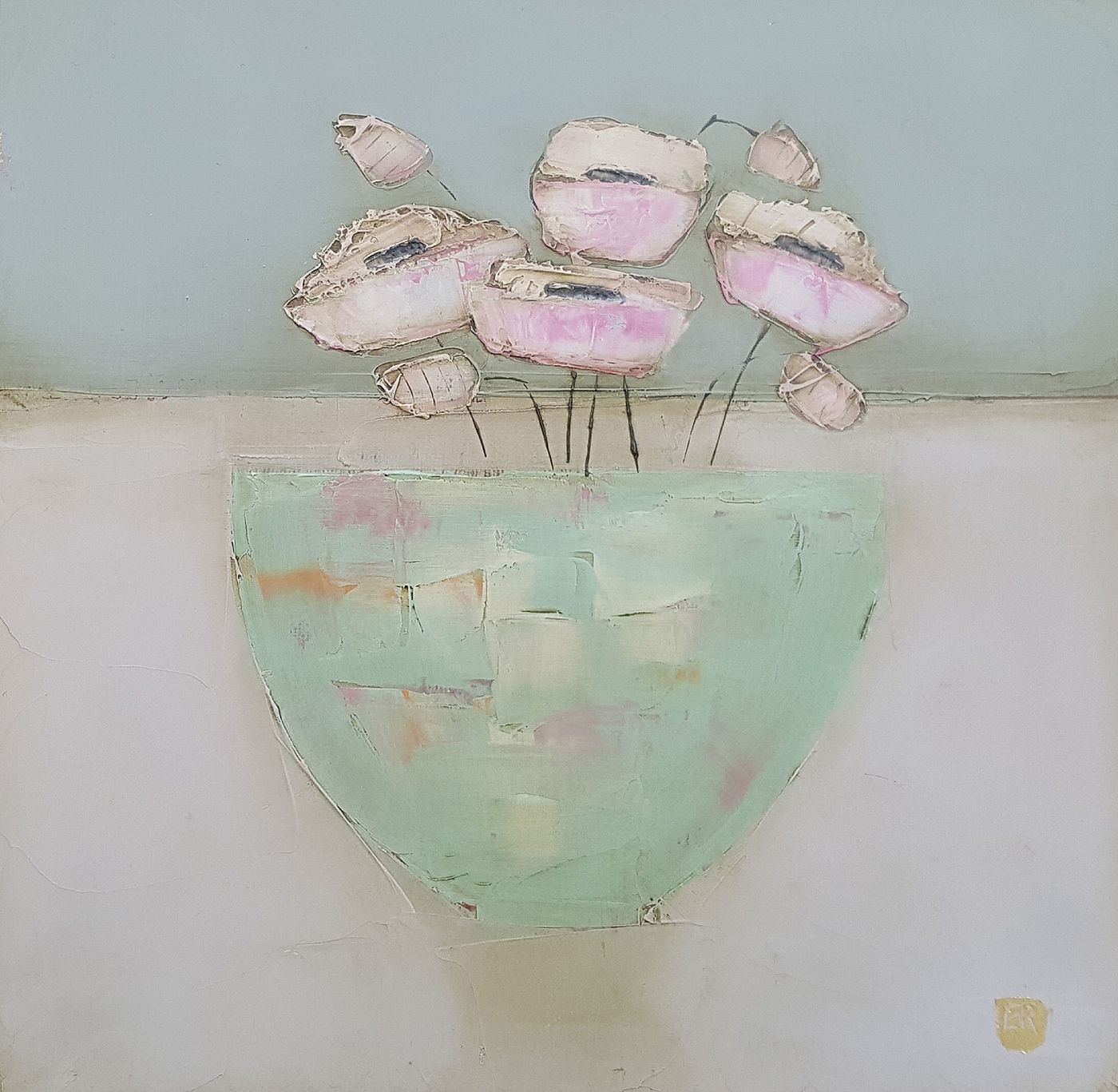 Eithne  Roberts - Pinks on grey 